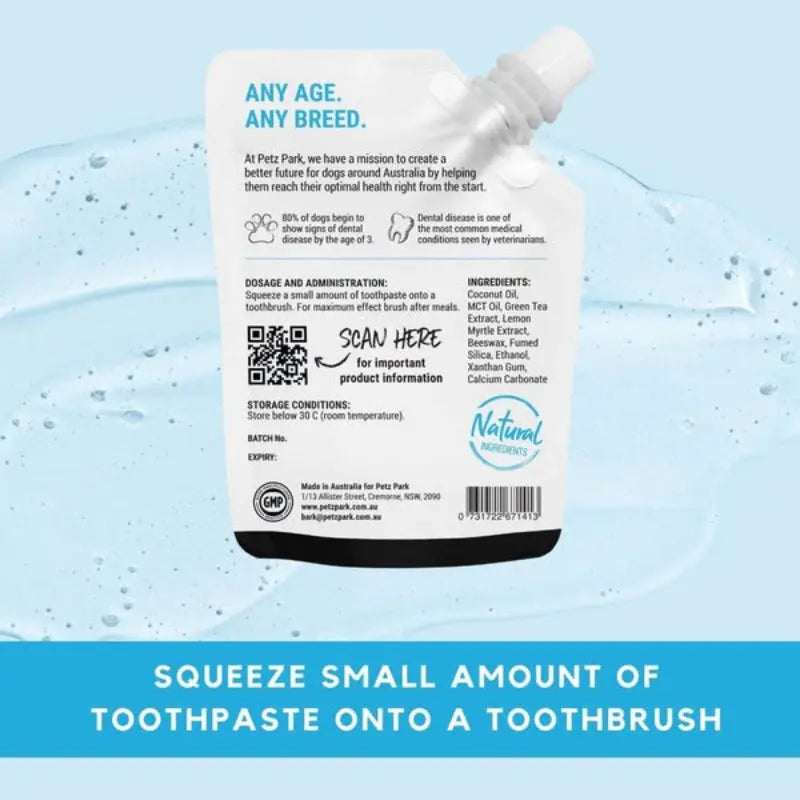 TOOTHPASTE FOR DOGS COCONUT , LEMON MYRTLE - Attic Puppy