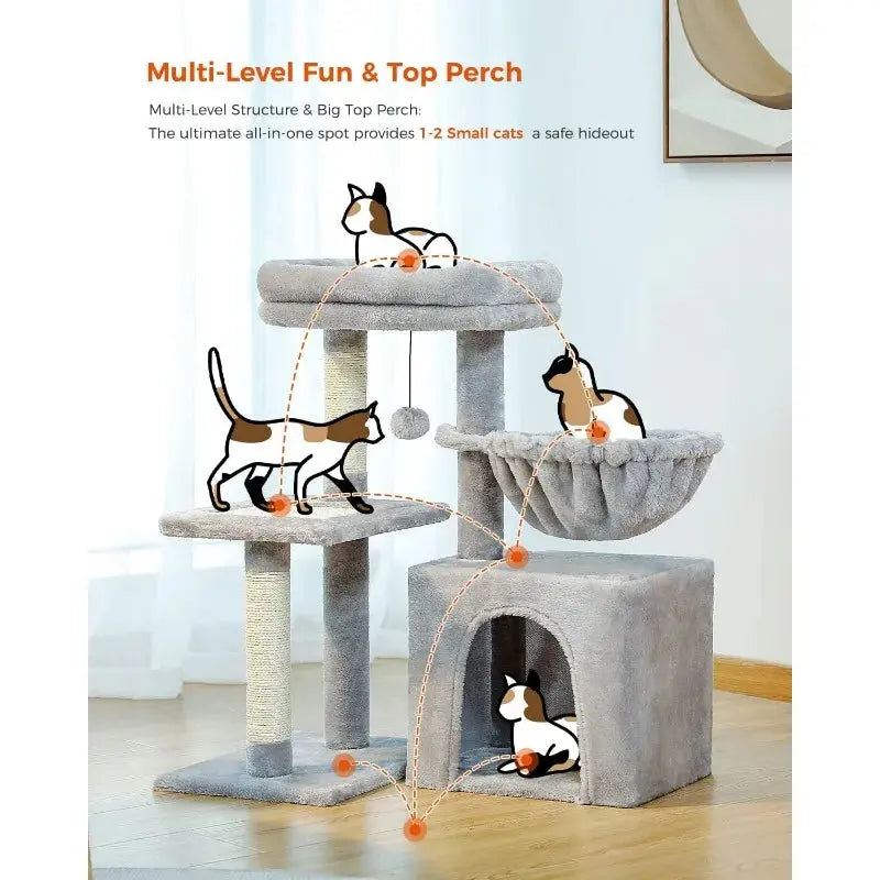 CAT TREE TOWER FOR INDOOR CATS - Attic Puppy