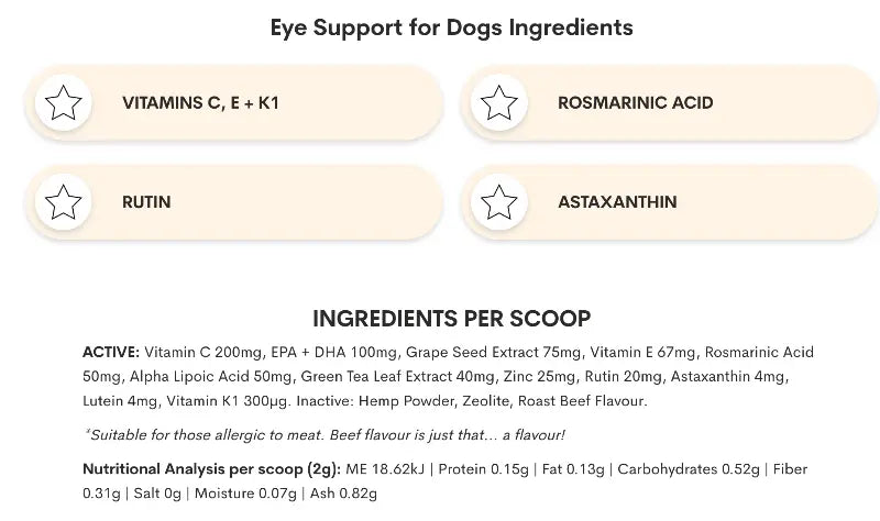 EYE VISION SUPPORT FOR DOGS ROAST BEEF FLAVOR - Attic Puppy