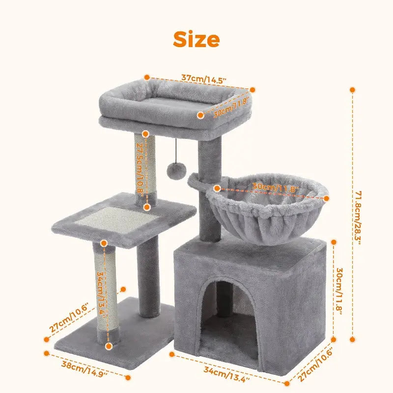 CAT TREE TOWER FOR INDOOR CATS - Attic Puppy