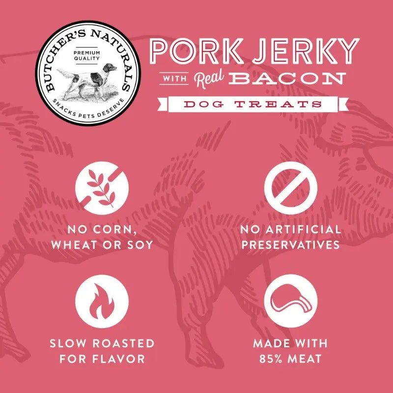 DRY PORK & BACON JERKY TREATS FOR DOGS - Attic Puppy